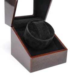 Embers Luxry Wooden Watch Box Single Winder with Glass Storage Automatic Watch Case Battery Powered Shaker Mabuchi Motor