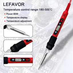 80W Soldering iron kit adjustable temperature LCD solder welding tools Ceramic heater soldering tips Tweezers soldering wire
