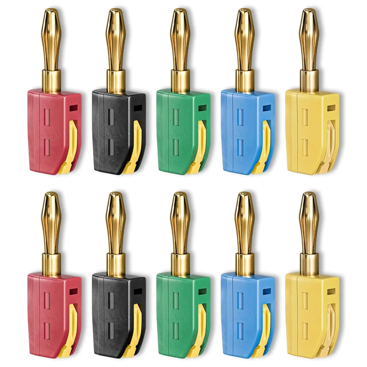4mm Banana Plug High Current Quick Connect Gold-Plated 32A 10PCS Banana Connector