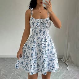 Women's Summer Floral Spaghetti Strap Beach Short Dress,Womens Dresses,Woman Clothing,Woman Clothes,Sundress,New in Dress 2025