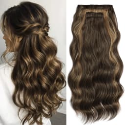 Bio Body Wave Clip In Hair Extensions 22 Inches 4 pcs/lot 220g Soft Natural Heat Resistant Fiber Clip In Synthetic Hair