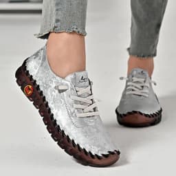 New Unique Oxford Shoes 43 44 Women's Split Leather Loafers Woman Orthopedic Moccasins Mother Designer Laced Daily Walking Flats