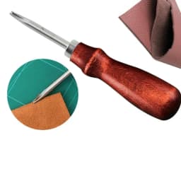 1.0/1.2/1.4/1.6mm Leather Edge Beveler Skiving Beveling Knife Cutting Hand Craft Tool with Wood Handle DIY Sewing Tools