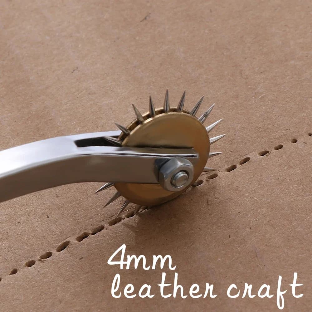 Professional Leather Overstitch Wheel Gear Roulette Stainless Steel Spacer Sewing Leather Craft Tool Gear 4mm