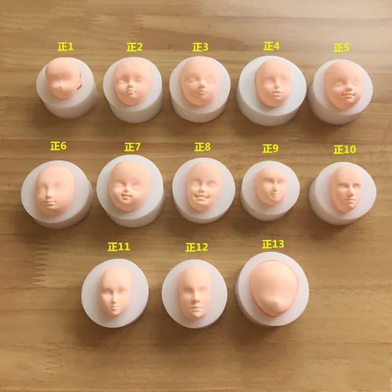 DIY Baby Face Silicone Mold Fondant Molds Cake Decorating Tools Soap Molds Handmade Craft Clay Dolls Face Mould