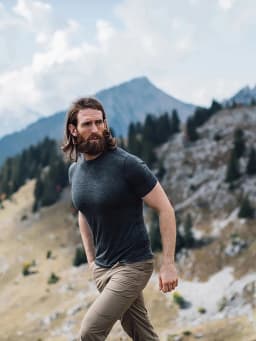 100% Merino Wool T-Shirt Men Short Sleeve Merino Shirts Sport Lightweight Base Layer Hiking Tshirt Soft Breathable Undershirt
