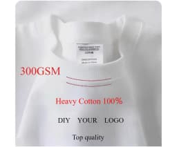 Customized T Shirt DTG Printing 300GSM 100% Cotton Mens T-shirts High Quality Loose Casual Women Tees Personalized Top Workwear