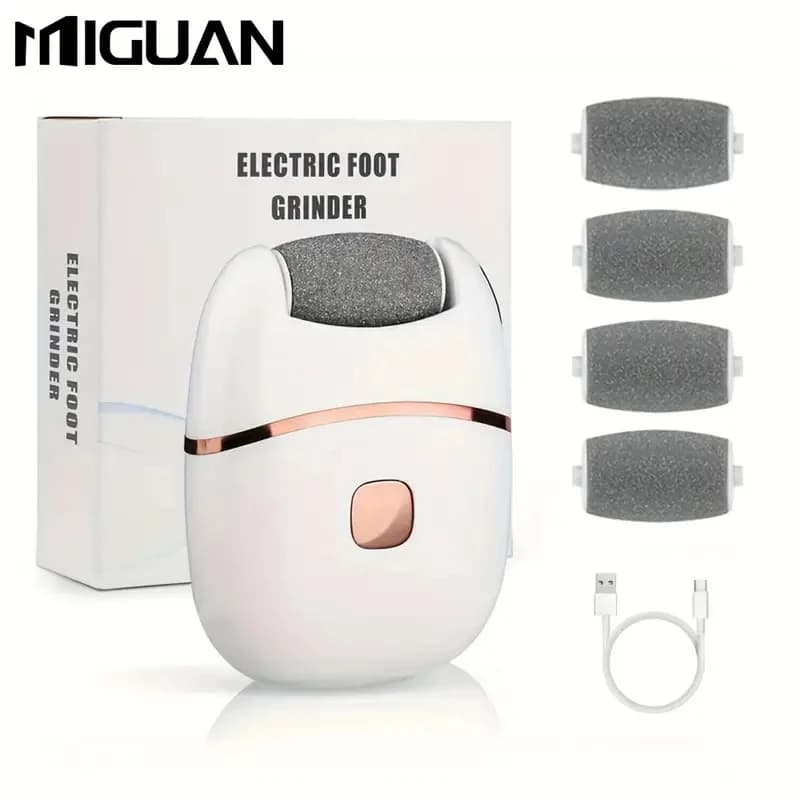 White Foot Grinding Machine, USB Charging, Easy to Carry and Use, Remove Dead Skin and Calluses from Feet