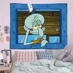 1pc SpongeBob Squidward Cartoon Decoration Background Bedroom Room Decor Festival Party Canvas Wall Art