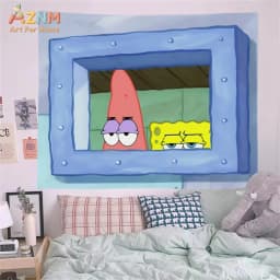 1pc SpongeBob Squidward Cartoon Decoration Background Bedroom Room Decor Festival Party Canvas Wall Art