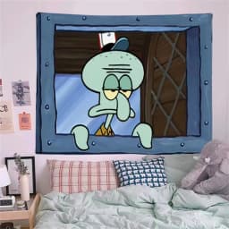 1pc SpongeBob Squidward Cartoon Decoration Background Bedroom Room Decor Festival Party Canvas Wall Art