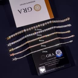 2MM-6MM D VVS1 Moissanite Tennis Bracelets 925 Sterling Silver for Women Man Exquisite Wedding Jewelry Accessories Fashion Gift