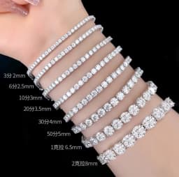 2MM-6MM D VVS1 Moissanite Tennis Bracelets 925 Sterling Silver for Women Man Exquisite Wedding Jewelry Accessories Fashion Gift