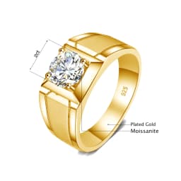2 Carat Moissanite Rings For Men 925 Sterling Silver White Gold Plated Engagement Wedding Mens Jewellery 2025 Trend Gift Male