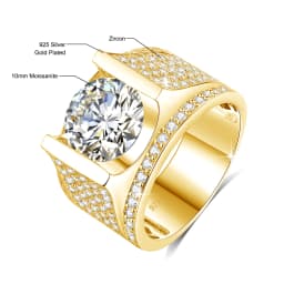 2 Carat Moissanite Rings For Men 925 Sterling Silver White Gold Plated Engagement Wedding Mens Jewellery 2025 Trend Gift Male