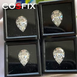 COSFIX 0.1-13ct Rare Pear Cut Moissanite Loose Stone Real D Color VVS1 Lab Grown Super White Certified Pear Moissanite Diamonds