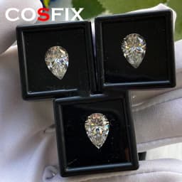 COSFIX 0.1-13ct Rare Pear Cut Moissanite Loose Stone Real D Color VVS1 Lab Grown Super White Certified Pear Moissanite Diamonds