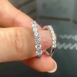 COSFIX Round Cut Moissanite Rings For Women 0.1ct-5ct Women Moissanite Row Ring Luxury 2023 Women's Full Moissanite Ring Gift