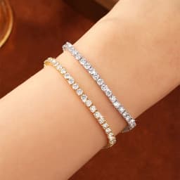 IOGOU 3mm Round Moissanite Full Tennis Bracelets 14k Gold Filled Bracelet for Women Men Couples GRA Certified Sparkling Jewelry
