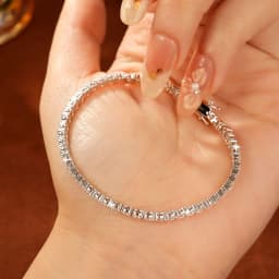 IOGOU 3mm Round Moissanite Full Tennis Bracelets 14k Gold Filled Bracelet for Women Men Couples GRA Certified Sparkling Jewelry