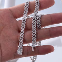TUHE Unisex VVS1 D Color Moissanite 6mm Cuban Chain Bracelet  S925 Silver For Men Hip Hop Jewelry