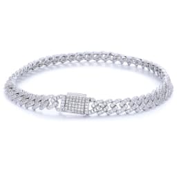 TUHE Unisex VVS1 D Color Moissanite 6mm Cuban Chain Bracelet  S925 Silver For Men Hip Hop Jewelry
