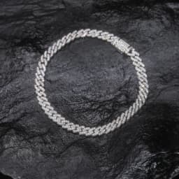 TUHE Unisex VVS1 D Color Moissanite 6mm Cuban Chain Bracelet  S925 Silver For Men Hip Hop Jewelry