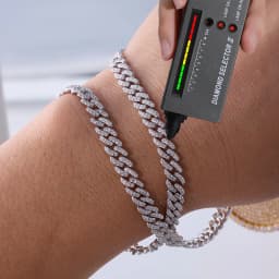 TUHE Unisex VVS1 D Color Moissanite 6mm Cuban Chain Bracelet  S925 Silver For Men Hip Hop Jewelry