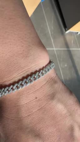 TUHE Unisex VVS1 D Color Moissanite 6mm Cuban Chain Bracelet  S925 Silver For Men Hip Hop Jewelry