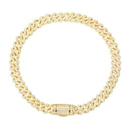 TUHE Unisex VVS1 D Color Moissanite 6mm Cuban Chain Bracelet  S925 Silver For Men Hip Hop Jewelry