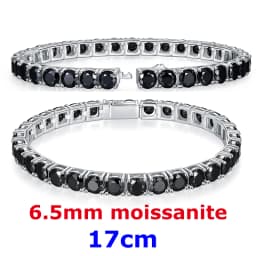 DJMAX 4-6.5mm Full BlacK Moissanite Tennis Bracelet For women Original 925 Sterling Silver Man Moissanite Tennis Chain New 2023