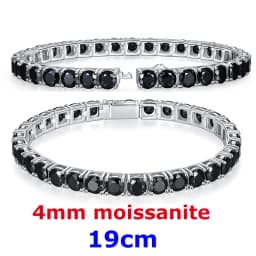 DJMAX 4-6.5mm Full BlacK Moissanite Tennis Bracelet For women Original 925 Sterling Silver Man Moissanite Tennis Chain New 2023