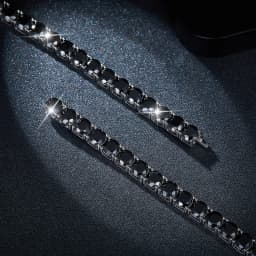 DJMAX 4-6.5mm Full BlacK Moissanite Tennis Bracelet For women Original 925 Sterling Silver Man Moissanite Tennis Chain New 2023