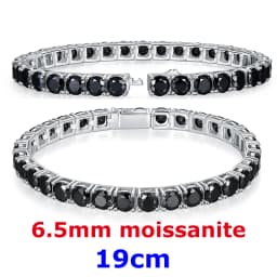 DJMAX 4-6.5mm Full BlacK Moissanite Tennis Bracelet For women Original 925 Sterling Silver Man Moissanite Tennis Chain New 2023