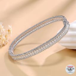 GXTRS 2mm Certified Moissanite Bangles For Women S925 Silver Trendy Wedding Party Bracelets 18K Gold Plated Fine Jewelry Gifts