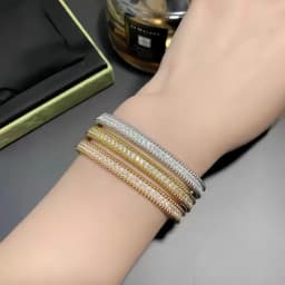 GXTRS 2mm Certified Moissanite Bangles For Women S925 Silver Trendy Wedding Party Bracelets 18K Gold Plated Fine Jewelry Gifts