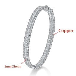 GXTRS 2mm Certified Moissanite Bangles For Women S925 Silver Trendy Wedding Party Bracelets 18K Gold Plated Fine Jewelry Gifts