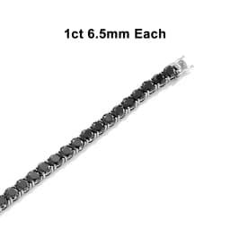 NeeTim Full Black Moissanite Tennis Bracelets for Women Man S925 Sterling Silver with White Gold Plated Hip Hop Bracelet Jewelry