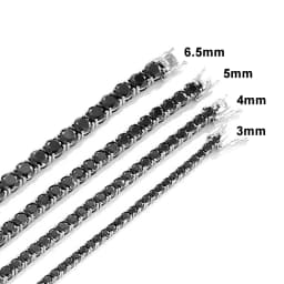 NeeTim Full Black Moissanite Tennis Bracelets for Women Man S925 Sterling Silver with White Gold Plated Hip Hop Bracelet Jewelry
