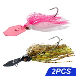 2Pcs Spinner Bait 7g/9g/12g/14g/21g Fishing Lures Kit Pesca Chatter Weedless Metal Blade Rubber Jig Head Hook Wire Spinnerbait