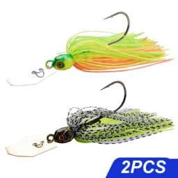 2Pcs Spinner Bait 7g/9g/12g/14g/21g Fishing Lures Kit Pesca Chatter Weedless Metal Blade Rubber Jig Head Hook Wire Spinnerbait