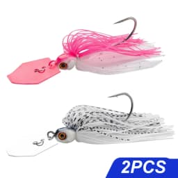 2Pcs Spinner Bait 7g/9g/12g/14g/21g Fishing Lures Kit Pesca Chatter Weedless Metal Blade Rubber Jig Head Hook Wire Spinnerbait
