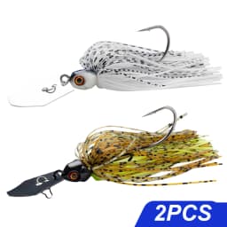 2Pcs Spinner Bait 7g/9g/12g/14g/21g Fishing Lures Kit Pesca Chatter Weedless Metal Blade Rubber Jig Head Hook Wire Spinnerbait