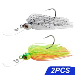 2Pcs Spinner Bait 7g/9g/12g/14g/21g Fishing Lures Kit Pesca Chatter Weedless Metal Blade Rubber Jig Head Hook Wire Spinnerbait