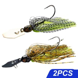 2Pcs Spinner Bait 7g/9g/12g/14g/21g Fishing Lures Kit Pesca Chatter Weedless Metal Blade Rubber Jig Head Hook Wire Spinnerbait