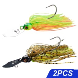 2Pcs Spinner Bait 7g/9g/12g/14g/21g Fishing Lures Kit Pesca Chatter Weedless Metal Blade Rubber Jig Head Hook Wire Spinnerbait