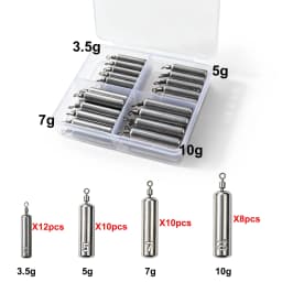 10-40Pcs Fishing Weights 3.5-10g Swivel Sinkers Column & Drop Alloy Tackle Box Rig Accessories for Freshwater Saltwater Lure