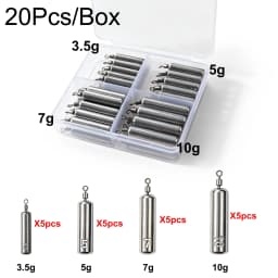 10-40Pcs Fishing Weights 3.5-10g Swivel Sinkers Column & Drop Alloy Tackle Box Rig Accessories for Freshwater Saltwater Lure