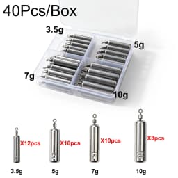 10-40Pcs Fishing Weights 3.5-10g Swivel Sinkers Column & Drop Alloy Tackle Box Rig Accessories for Freshwater Saltwater Lure
