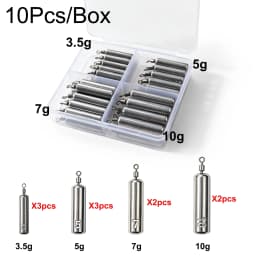 10-40Pcs Fishing Weights 3.5-10g Swivel Sinkers Column & Drop Alloy Tackle Box Rig Accessories for Freshwater Saltwater Lure
